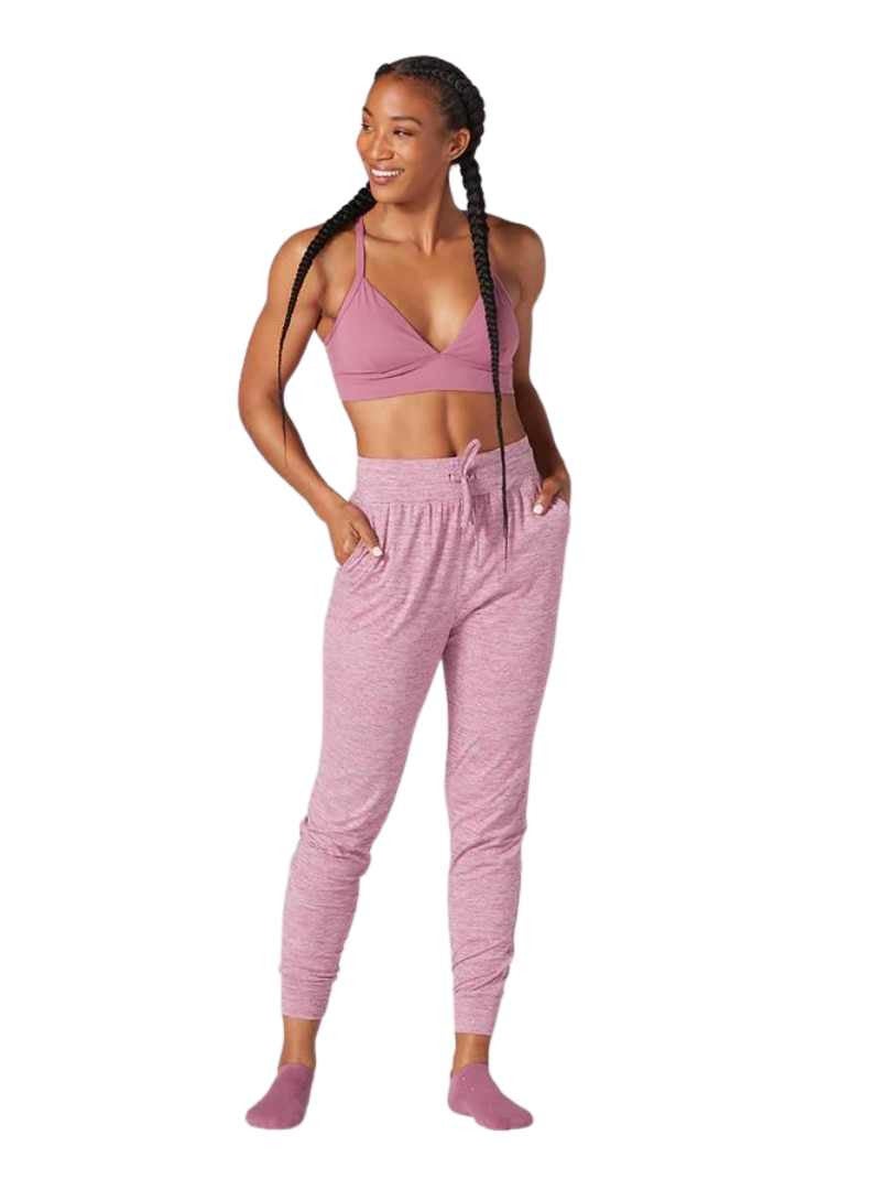 BRUSHED TEC KNIT HIGH WAISTED JOGGER BERRY SPACE DYE