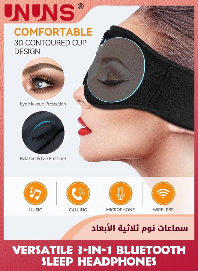 Sleep Headphones Bluetooth 5.2,Sleep Mask 3D Wireless Music Sleeping Headphones Headband Eye Mask,Sleeping Earbuds For Side Sleepers,Built-in HD Speakers Cool Tech Gifts For Men Women
