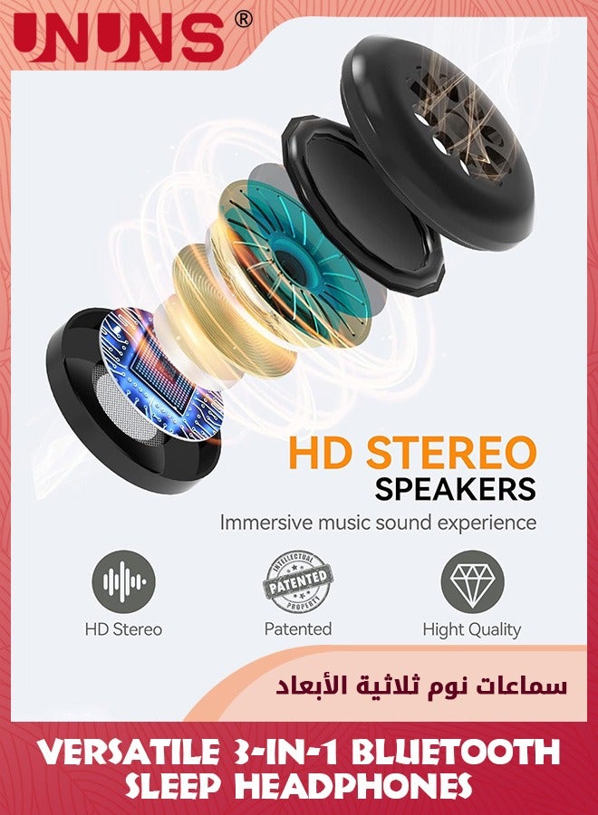 Sleep Headphones Bluetooth 5.2,Sleep Mask 3D Wireless Music Sleeping Headphones Headband Eye Mask,Sleeping Earbuds For Side Sleepers,Built-in HD Speakers Cool Tech Gifts For Men Women