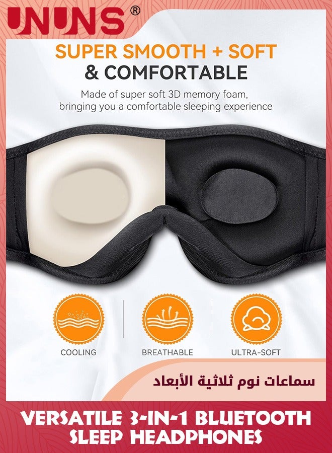 Sleep Headphones Bluetooth 5.2,Sleep Mask 3D Wireless Music Sleeping Headphones Headband Eye Mask,Sleeping Earbuds For Side Sleepers,Built-in HD Speakers Cool Tech Gifts For Men Women