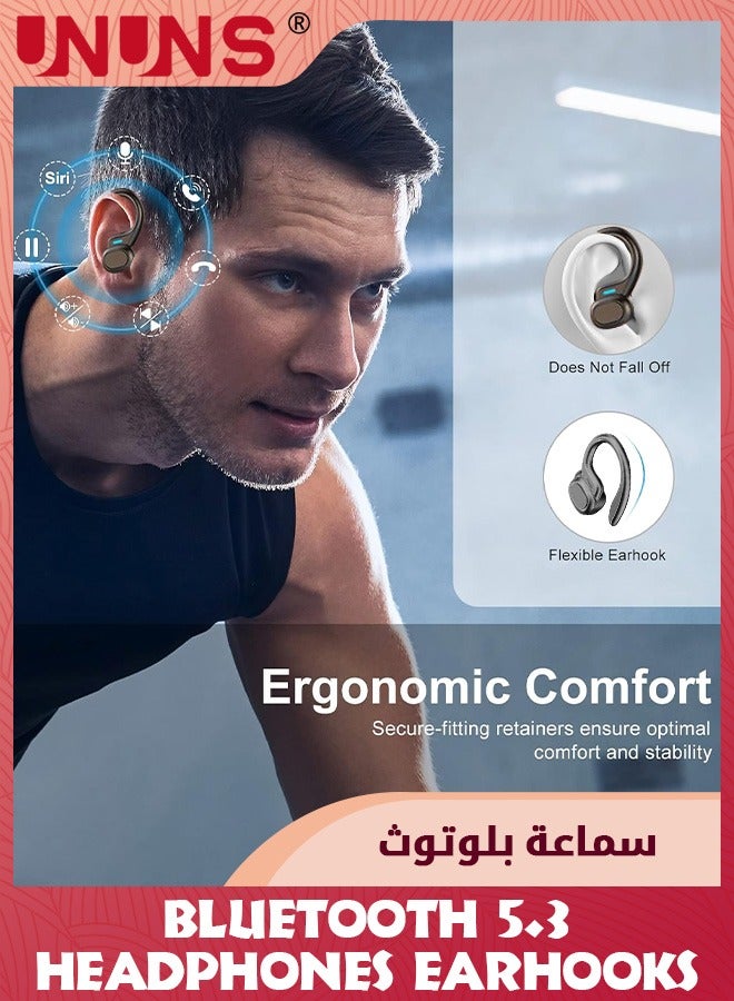 Wireless Earbuds Bluetooth Headphones,HiFi Stereo Sport Headphones With Earhooks,LED Display Noise Cancelling,48H Playback,IP7 Waterproof Earphones Built-in Mic For iOS,Android Devices