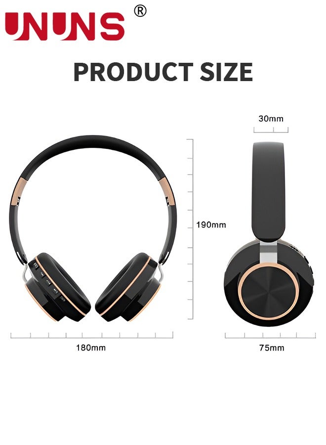 Wireless Bluetooth Headphones Over Ear,Hi-Fi Stereo Headsets,Foldable Lightweight Wireless Stereo Earbuds Built-in Mic,Volume Control,FM For Phone PC Travel Office