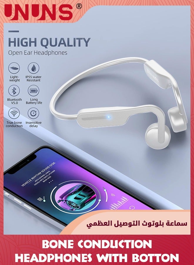 Open-Ear Bluetooth Sport Headphones,Bone Conduction Headphones For iOS Android,Wireless Earphones Built-in Mic,9D HiFi Stereo,Sweatproof Waterproof Headset For Running/Cycling/Driving