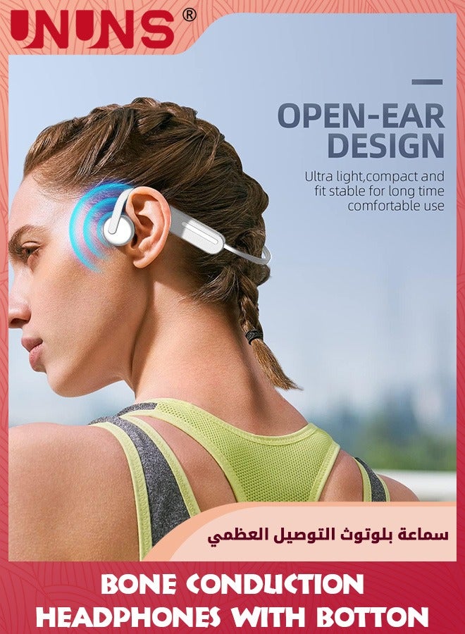 Open-Ear Bluetooth Sport Headphones,Bone Conduction Headphones For iOS Android,Wireless Earphones Built-in Mic,9D HiFi Stereo,Sweatproof Waterproof Headset For Running/Cycling/Driving