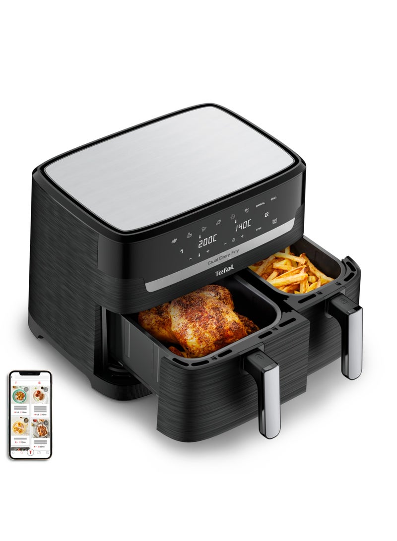 Air Fryer | Dual Easy Fry | Dual Drawers |Complete Family Meal |7 Pre-Set Programs | Dishwasher-Safe Parts | Dedicated App | 2 Years Warranty 8.3 L 2700 W EY901840 Black