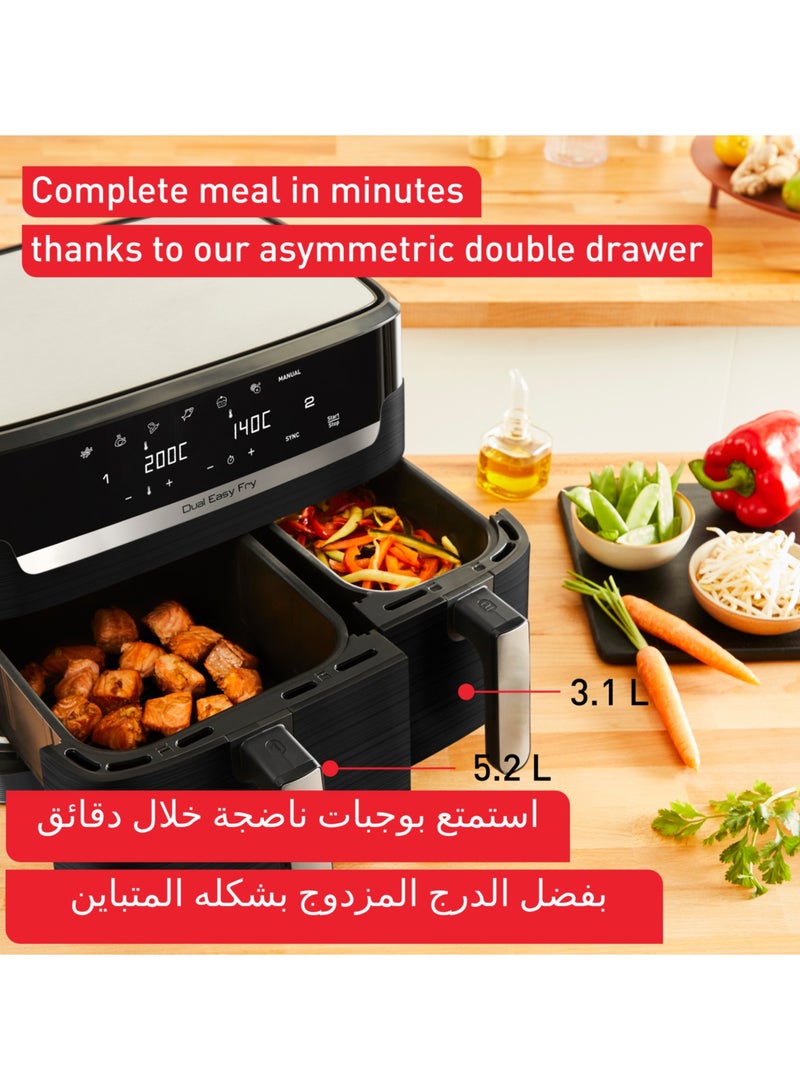 Air Fryer | Dual Easy Fry | Dual Drawers |Complete Family Meal |7 Pre-Set Programs | Dishwasher-Safe Parts | Dedicated App | 2 Years Warranty 8.3 L 2700 W EY901840 Black