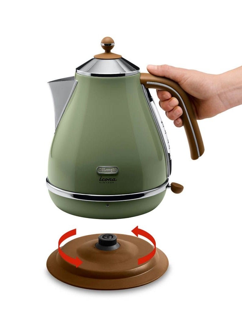 Icona Vintage Electric Kettle 1.7 L 2000 W KBOV2001.GR Olive