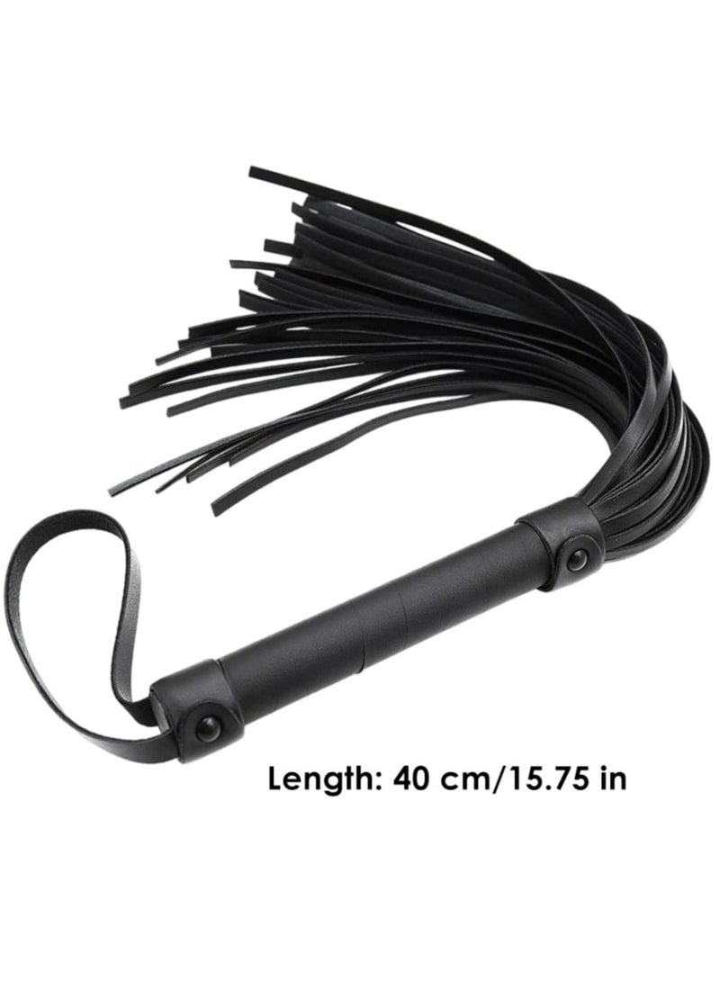 Riding Whip for Racecourse, Faux Leather Riding Crop Equestrian Flogger Shaft Paddle Horse Riding Crop Accessories Equestrian Flogger for Racecourse Horse (Black)