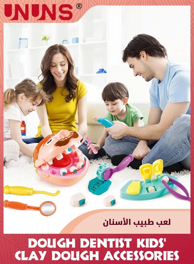 Play Dough Dentist Toy Kit,Doctor Drilling And Filling Playset,Retro Playdough Creation with Moulds And Models Kids Set,For School Classroom Education,Birthday Gifts For Boys Girls 3+