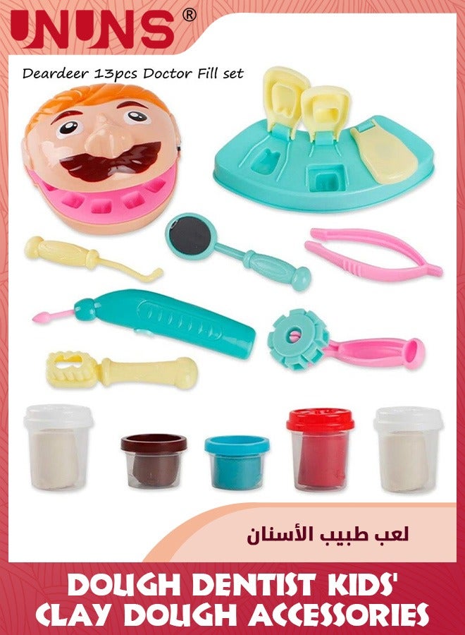 Play Dough Dentist Toy Kit,Doctor Drilling And Filling Playset,Retro Playdough Creation with Moulds And Models Kids Set,For School Classroom Education,Birthday Gifts For Boys Girls 3+