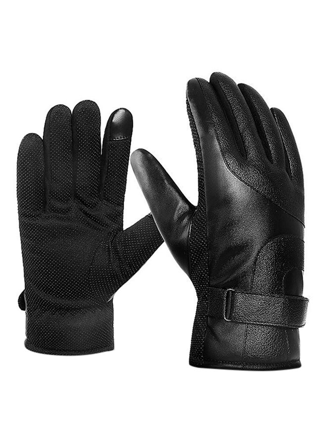 Zipper Gloves Black