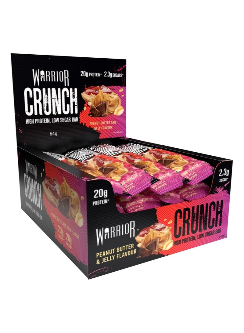 WARRIOR Crunch High Protein Bar Peanut Butter And Jelly Flavor 64g Pack of 12