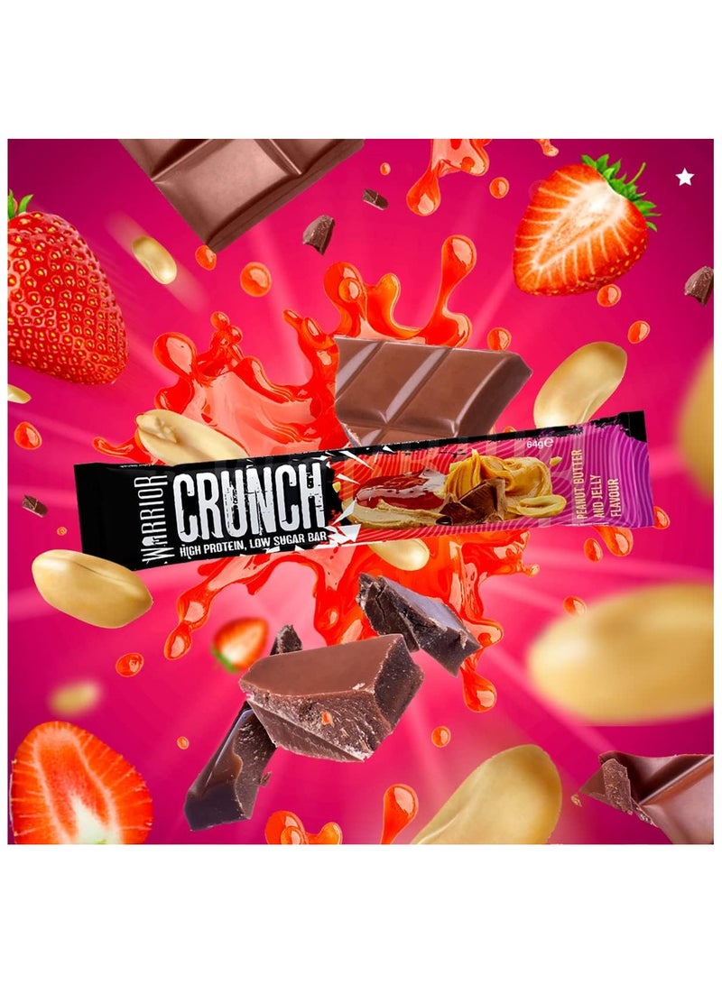 WARRIOR Crunch High Protein Bar Peanut Butter And Jelly Flavor 64g Pack of 12