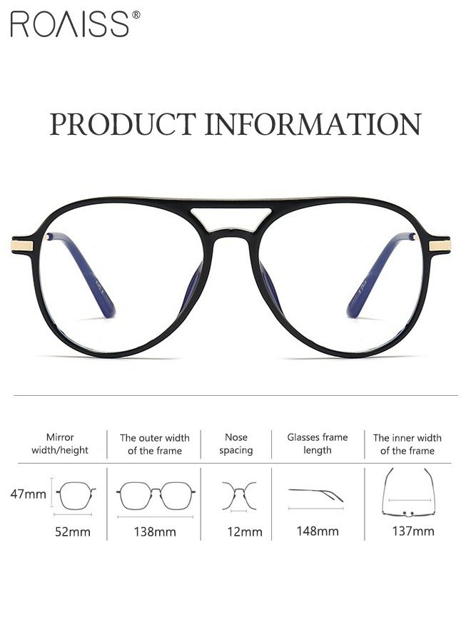 Blue Light Blocking Glasses Anti UV and Glare Blue Light Filter Computer Glasses Aviator Color Changing Eyewear for Men Women Black Gold 52mm