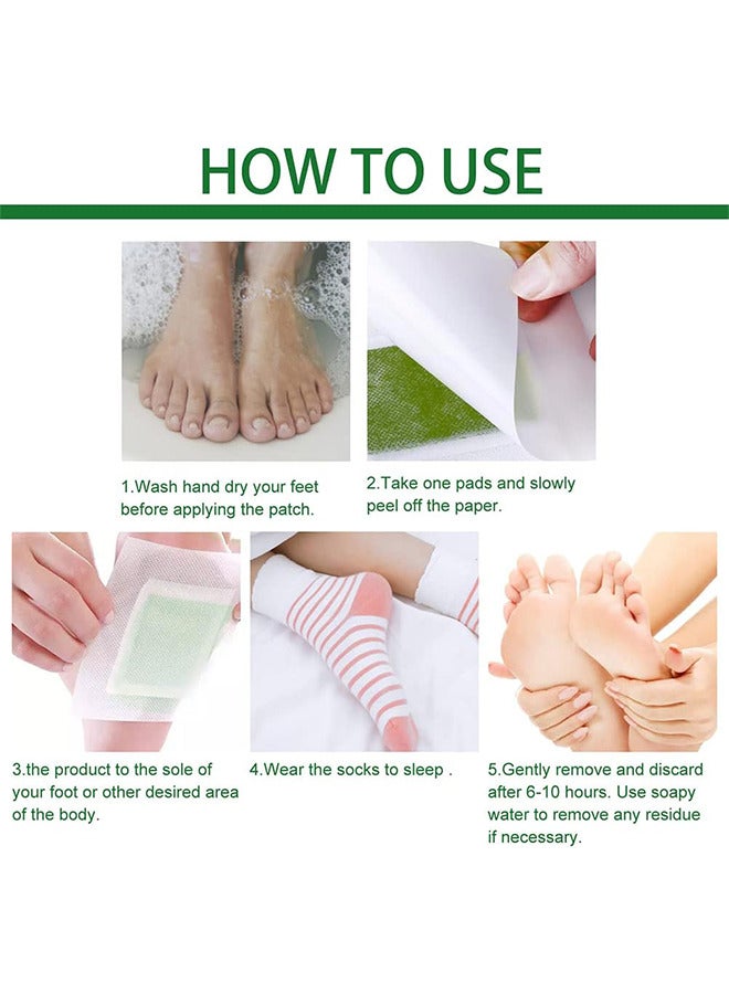 10PCS Foot Pads, Natural Green Tea Foot Pads, Relieve Stress, Improve Sleep And Foot And Body Care, Relaxation, Stress Relief, Dampness Removal And Pain Relief