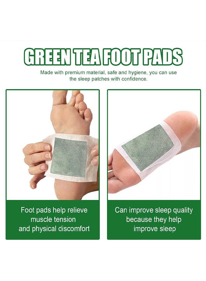 10PCS Foot Pads, Natural Green Tea Foot Pads, Relieve Stress, Improve Sleep And Foot And Body Care, Relaxation, Stress Relief, Dampness Removal And Pain Relief