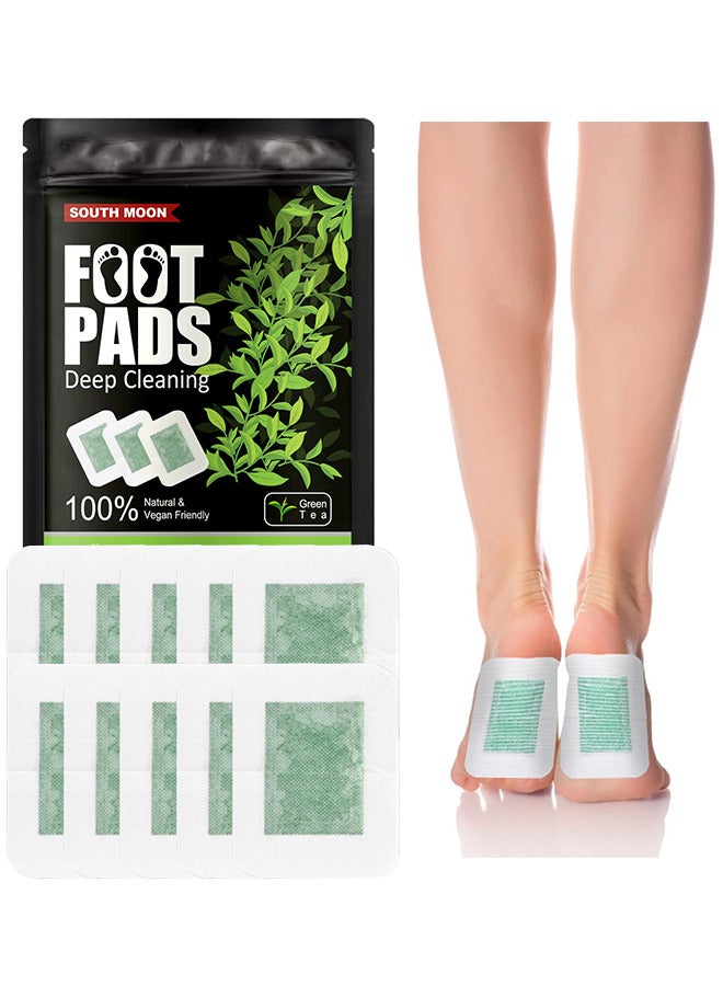 10PCS Foot Pads, Natural Green Tea Foot Pads, Relieve Stress, Improve Sleep And Foot And Body Care, Relaxation, Stress Relief, Dampness Removal And Pain Relief