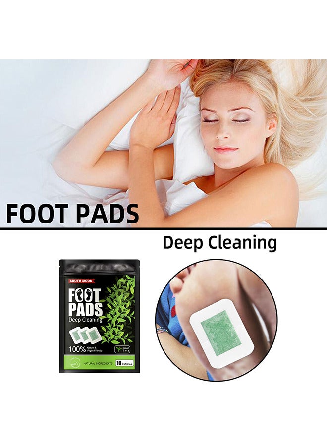 10PCS Foot Pads, Natural Green Tea Foot Pads, Relieve Stress, Improve Sleep And Foot And Body Care, Relaxation, Stress Relief, Dampness Removal And Pain Relief