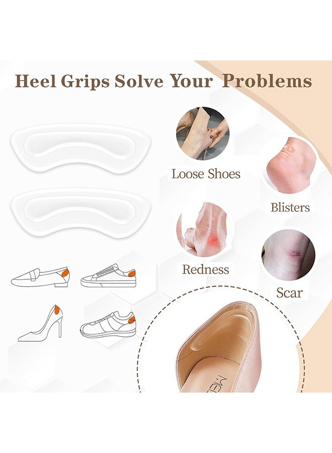 Heel Cushion Inserts, Clear Heel Cushion Pad Stickers Liner Self Adhesive High Heel Silicone Non Slip Shoe Cushion Pads Stickers, Foot Care Protector For Women And Girls 10 Pairs