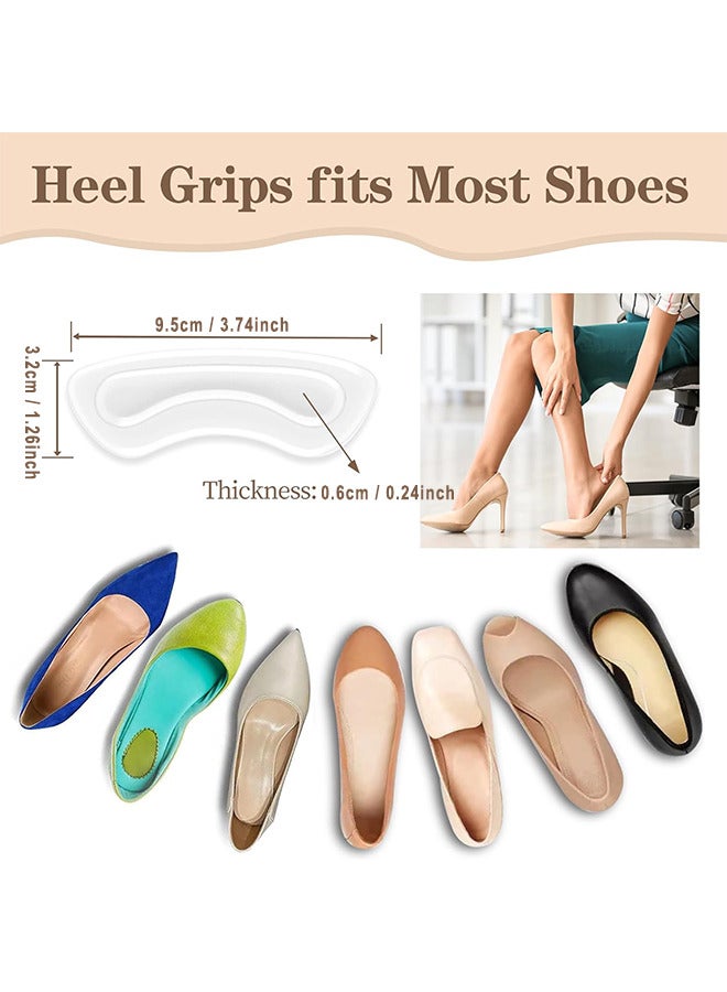 Heel Cushion Inserts, Clear Heel Cushion Pad Stickers Liner Self Adhesive High Heel Silicone Non Slip Shoe Cushion Pads Stickers, Foot Care Protector For Women And Girls 10 Pairs