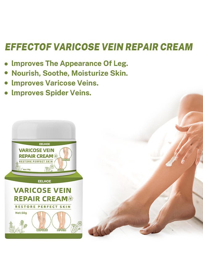 Varicose Veins Repair Cream, Spider Veins Repair Cream, Strengthen Capillary Health, Varicose Vein Treatment Cream For Legs, Improve Blood Circulation, Tired And Heavy Legs 50G