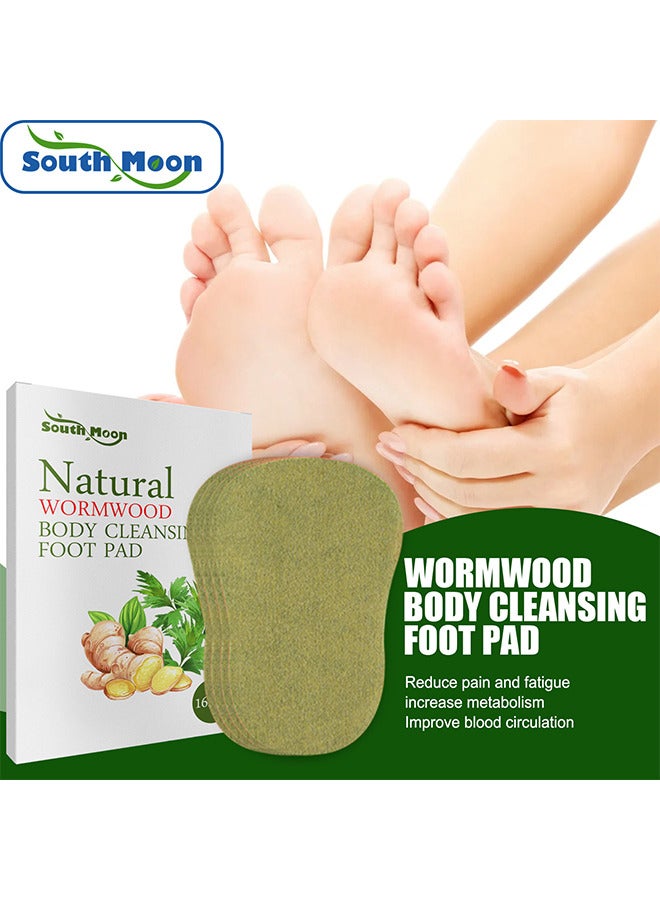16PCS Natural Wormwood Body Cleansing Foot Pad, Improves Sleep Quality, Relieves Stress and Fatigue, Boosts Energy, Safe And Easy To Use