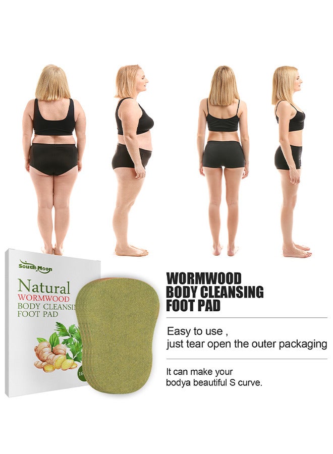 16PCS Natural Wormwood Body Cleansing Foot Pad, Improves Sleep Quality, Relieves Stress and Fatigue, Boosts Energy, Safe And Easy To Use