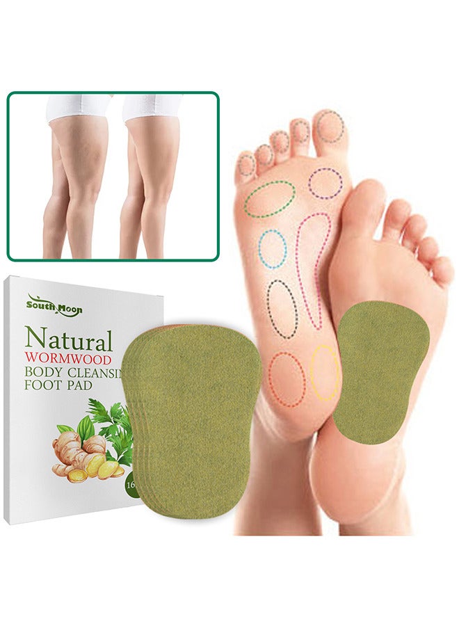 16PCS Natural Wormwood Body Cleansing Foot Pad, Improves Sleep Quality, Relieves Stress and Fatigue, Boosts Energy, Safe And Easy To Use