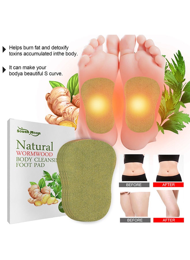 16PCS Natural Wormwood Body Cleansing Foot Pad, Improves Sleep Quality, Relieves Stress and Fatigue, Boosts Energy, Safe And Easy To Use