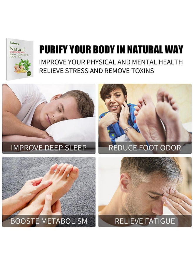 16PCS Natural Wormwood Body Cleansing Foot Pad, Improves Sleep Quality, Relieves Stress and Fatigue, Boosts Energy, Safe And Easy To Use