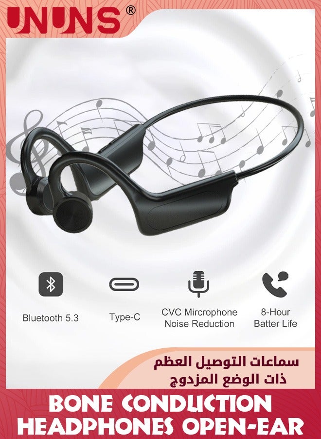 Bone Conduction Headphones,Wireless Bluetooth 5.0 Open Ear Headphone,IPX6 Waterproof Headset With Microphone,Support TF Card,Long Battery Life,Sport Earphones For Runners Fitness Cycling