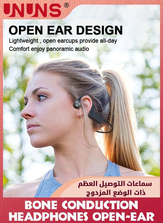 Bone Conduction Headphones,Wireless Bluetooth 5.0 Open Ear Headphone,IPX6 Waterproof Headset With Microphone,Support TF Card,Long Battery Life,Sport Earphones For Runners Fitness Cycling