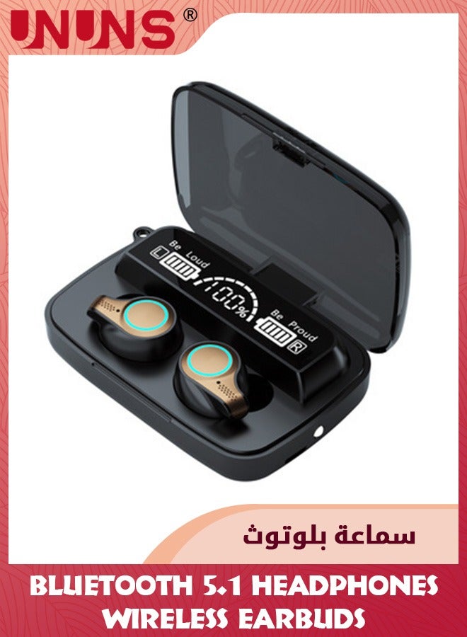 Bluetooth Headphones Wireless Earbuds,180H Playtime Sports Ear Buds With Digital Display Charging Case,IPX7 Waterproof Headset, Stereo Headphones In Ear Built In Mic Deep Bass,For iOS Android