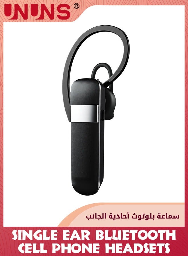 Bluetooth Headset,V5.0 Wireless Handsfree Earpiece With Microphone,Noise Canceling,Clear Conversations,Single Ear Bluetooth Headsets For iPhone Android Samsung Home Office Trucker Driver, Black