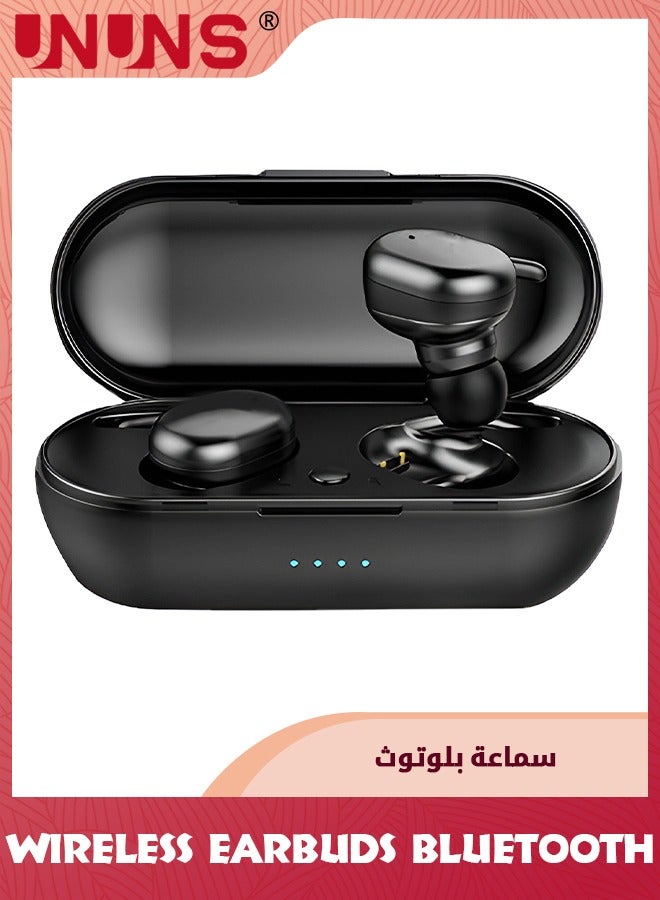 Wireless Earbuds Bluetooth Headphones With Charging Case,32H Playback,In-Ear Earphones Waterproof Buds Built Mic Stereo Bass For iPhone Samsung Android Sport Workout Gym,Black