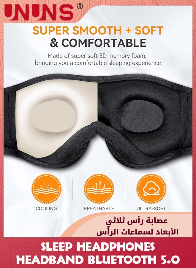Sleep Headphones Bluetooth 5.2 Sports Headband,Wireless Music Sleep Eye Mask Earbuds,Cool Gadgets Gift For Side Sleepers/ Workout/Running/Insomnia/Travel/Yoga/Office,Pack Of 2