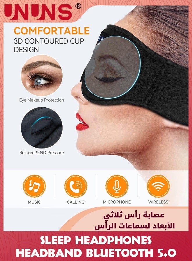 Sleep Headphones Bluetooth 5.2 Sports Headband,Wireless Music Sleep Eye Mask Earbuds,Cool Gadgets Gift For Side Sleepers/ Workout/Running/Insomnia/Travel/Yoga/Office,Pack Of 2