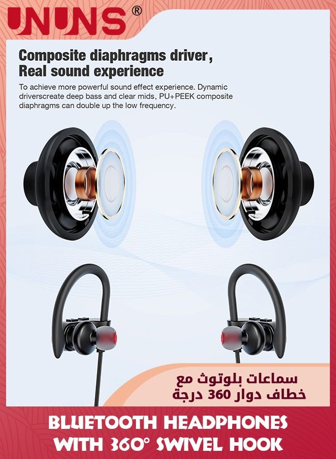 Bluetooth Headphones,Sport Headphones HD Bass Sound Wireless Headphones,IPX7 Waterproof Bluetooth 5.0 Wireless Earbuds Sound Isolation Headsets For Running,Cycling,Gym