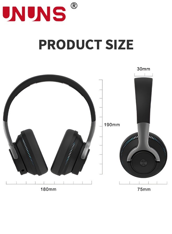 Bluetooth Headphones Over Ear,Foldable Wireless Headphones With 6 EQ Modes,HiFi Stereo Headset Built-in Mic,Soft Ear Pads,TF, Volume Control, FM For Phone PC Home Office