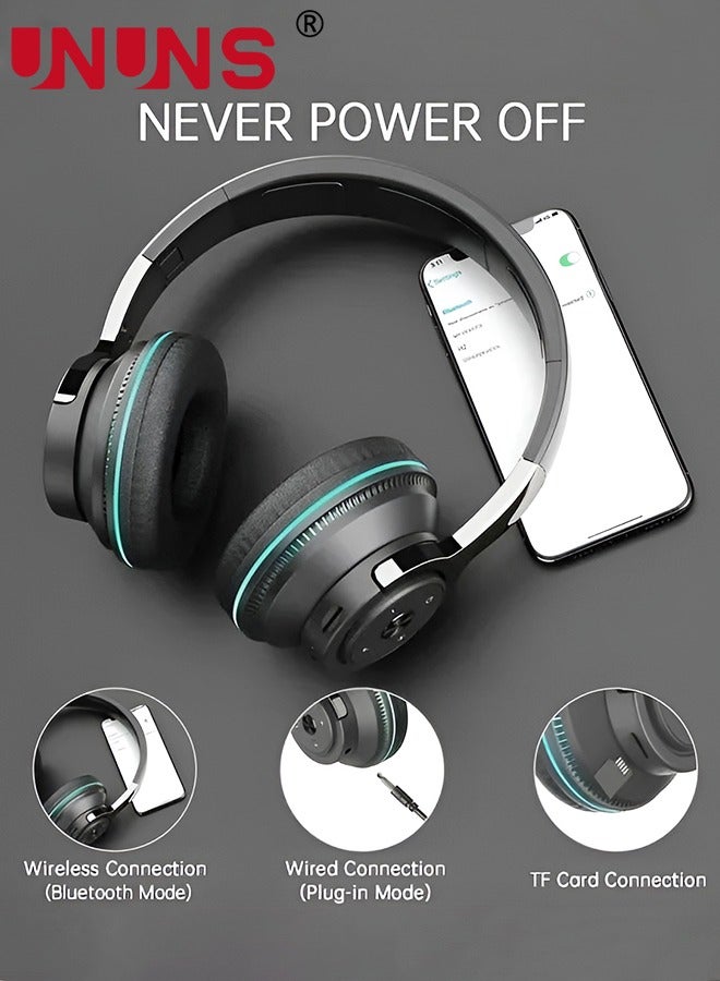 Bluetooth Headphones Over Ear,Foldable Wireless Headphones With 6 EQ Modes,HiFi Stereo Headset Built-in Mic,Soft Ear Pads,TF, Volume Control, FM For Phone PC Home Office