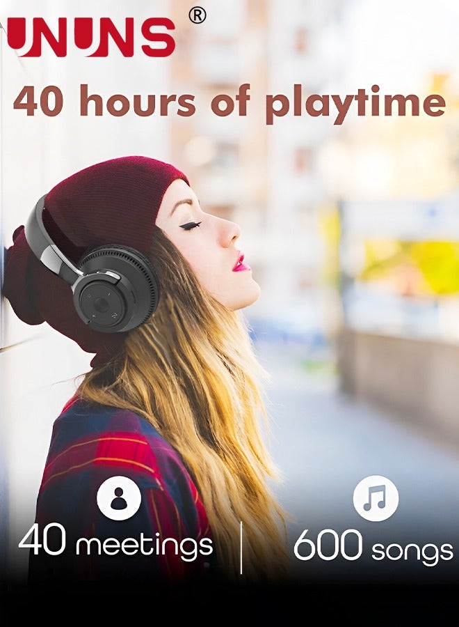 Bluetooth Headphones Over Ear,Foldable Wireless Headphones With 6 EQ Modes,HiFi Stereo Headset Built-in Mic,Soft Ear Pads,TF, Volume Control, FM For Phone PC Home Office