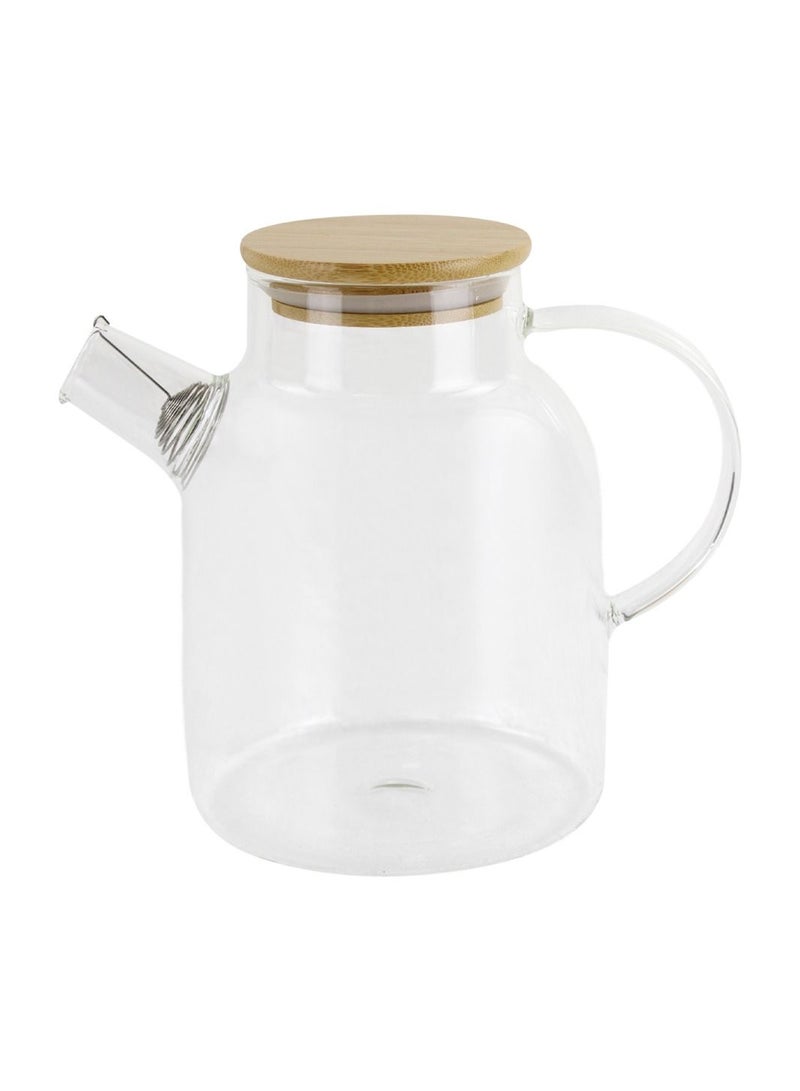 Glass Tea Pot Pitcher Lid | Borosilicate Glass Tea Pot 1.8 LT for Hot/Cold Water Microwave Juice Jug | Tea Pot by Home Smart
