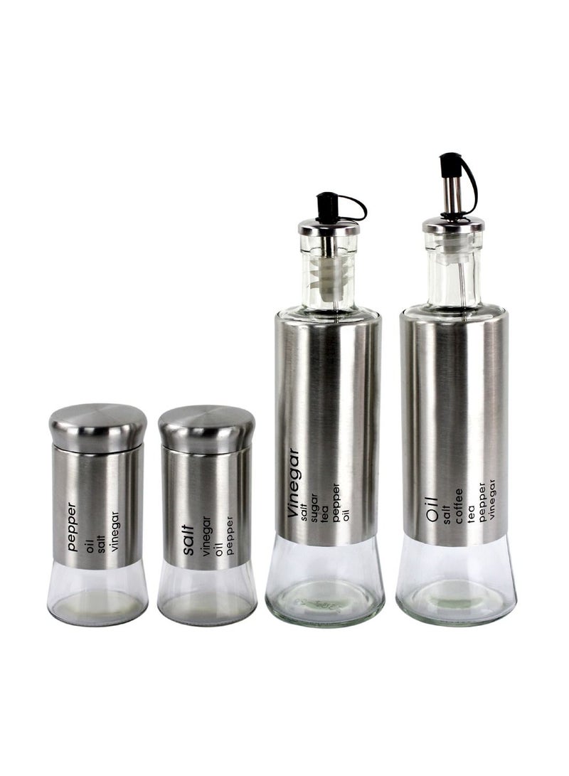 Condiment Pepper shakers Spices Salt | Stainless Steel Cooking Set 5 Pcs for Salt Pepper Shakers Scorpion Pepper and More | Salt Shaker by Home Smart