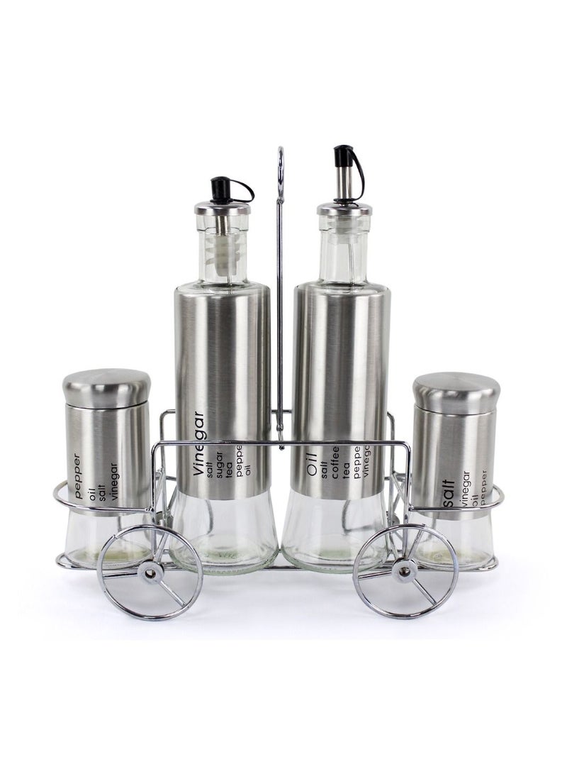 Condiment Pepper shakers Spices Salt | Stainless Steel Cooking Set 5 Pcs for Salt Pepper Shakers Scorpion Pepper and More | Salt Shaker by Home Smart