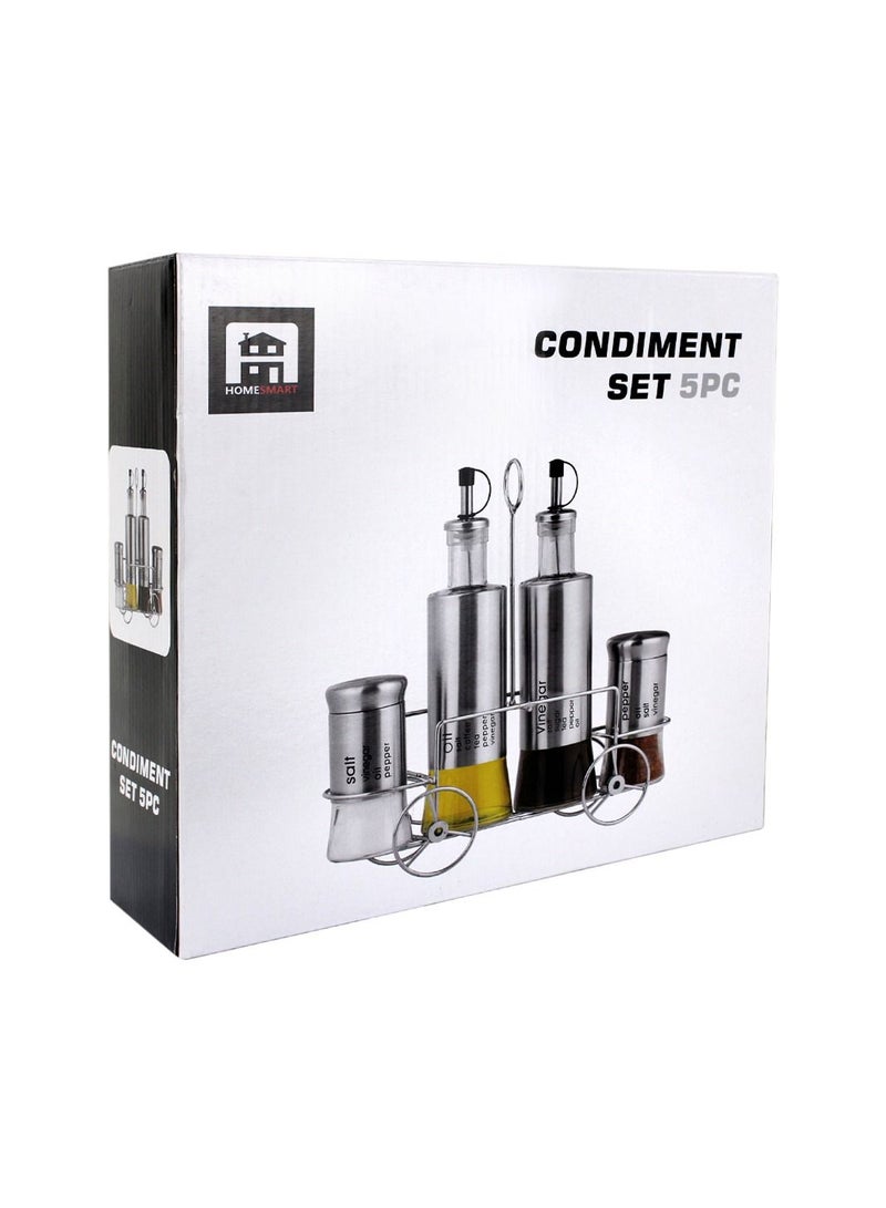 Condiment Pepper shakers Spices Salt | Stainless Steel Cooking Set 5 Pcs for Salt Pepper Shakers Scorpion Pepper and More | Salt Shaker by Home Smart