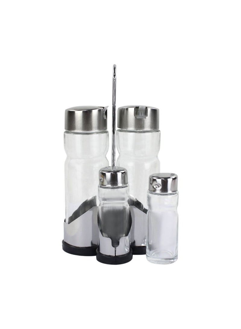 Spices Condiment Salt and Pepper shakers Cooking Set Stainless Steel 5 Pcs for Salt Pepper Shakers Scorpion Pepper and More Salt Shaker by Home Smart