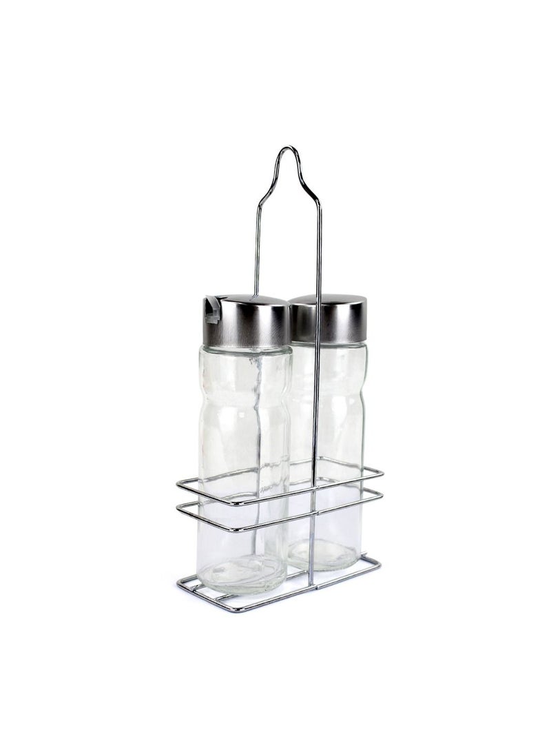Home Smart cooking set includes two durable stainless-steel shakers for salt and pepper