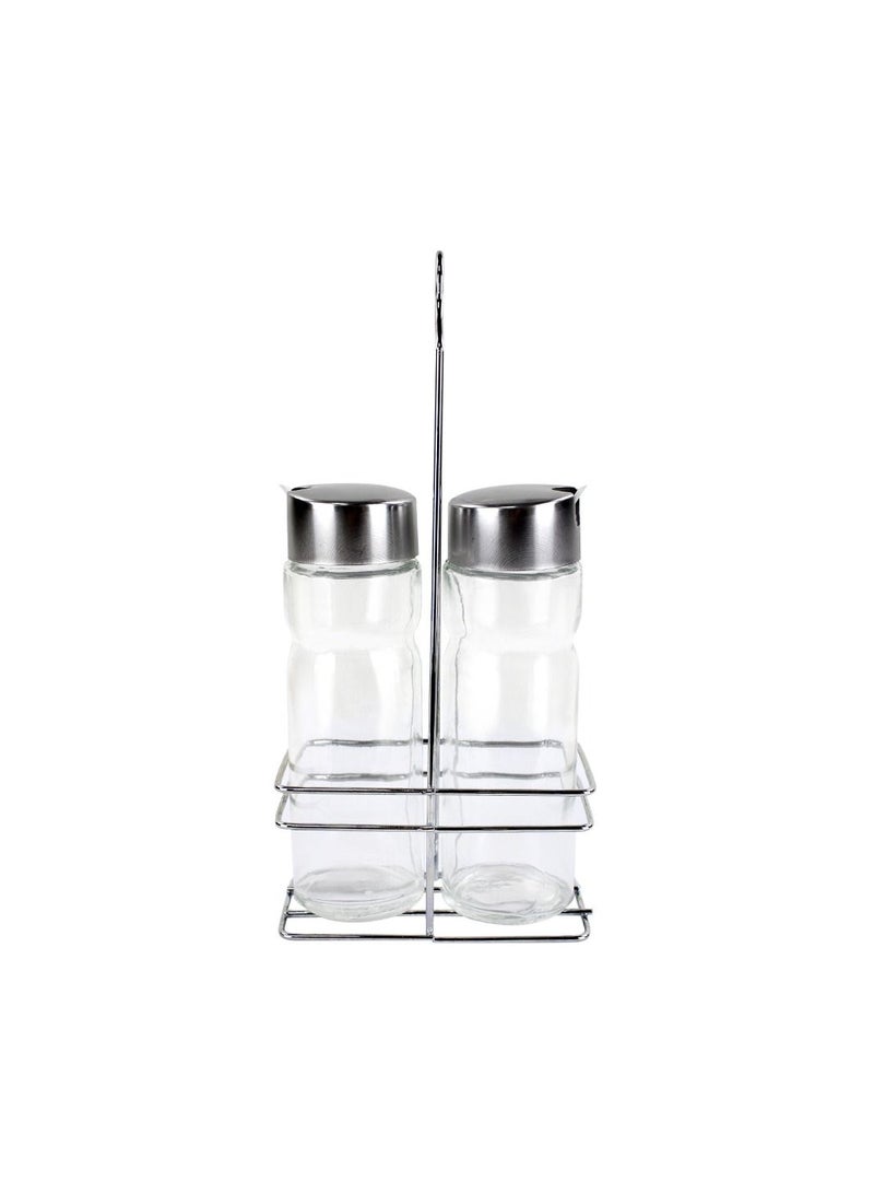 Home Smart cooking set includes two durable stainless-steel shakers for salt and pepper