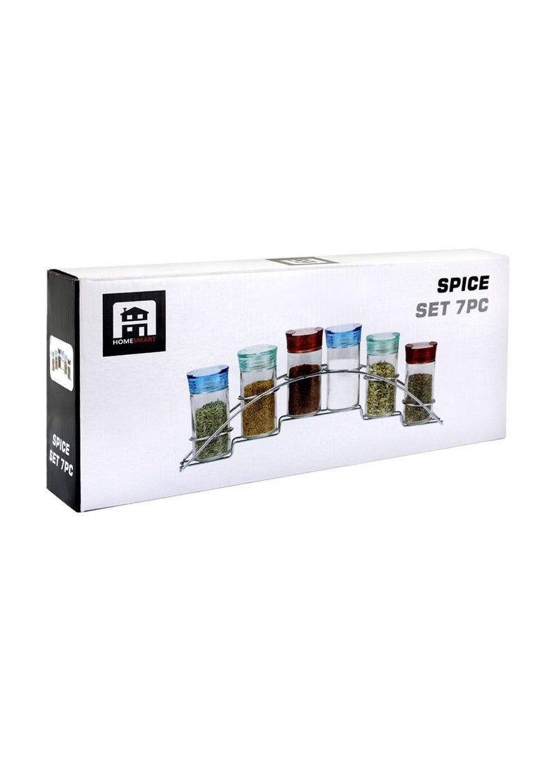 Home Smart Spice Rack Glass Jar Set for Herbs Salt and More