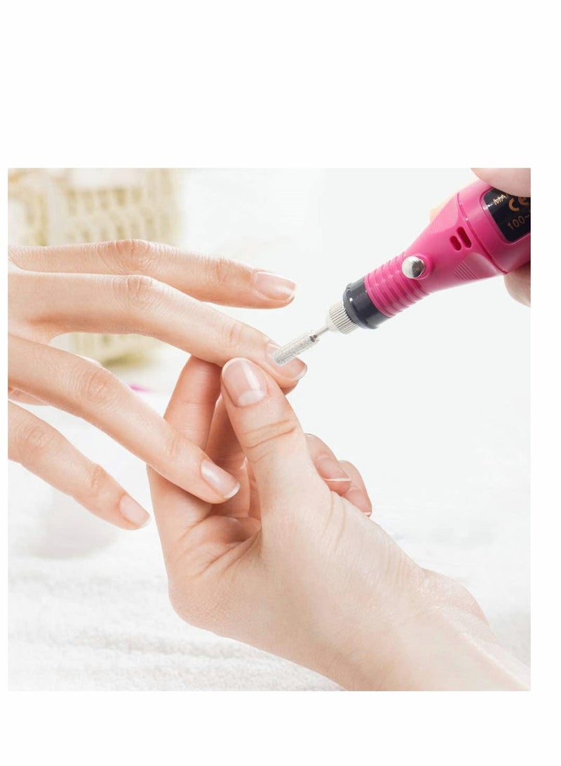 Electric Nail Files, 6 In 1 Manicure Nail Drill, Polishing Tools Nail Clipper Set For Callus Removal, Pen Shape Manicure Pedicure Set Nail Care Tool, Rose Red